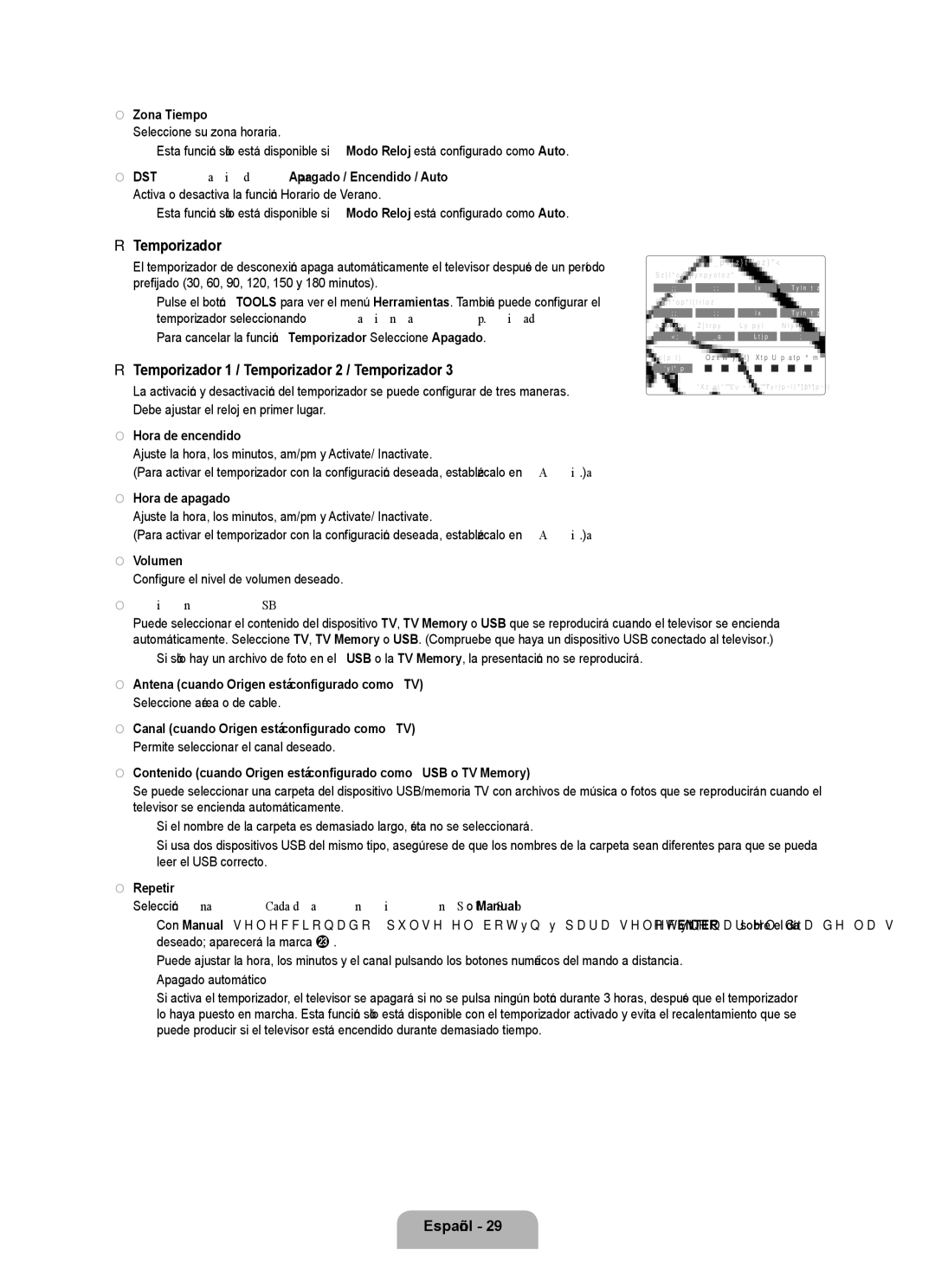 Samsung UN0B7000, UNB7000, Series L7 user manual Temporizador 1 / Temporizador 2 / Temporizador 