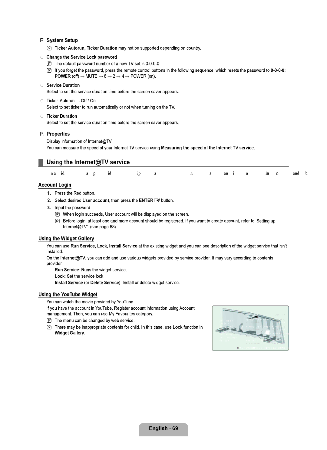 Samsung UN0B7000, UNB7000, Series L7 user manual Using the Internet@TV service 