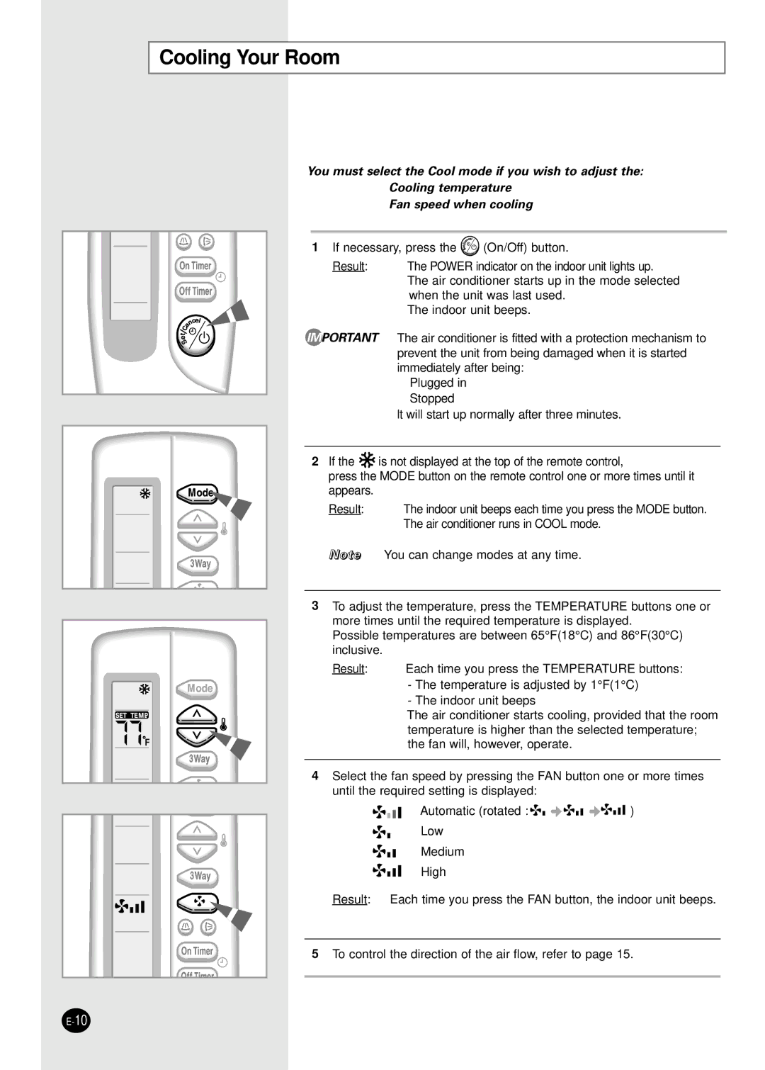 Samsung UPC3240C, APC3240C installation manual Cooling Your Room 