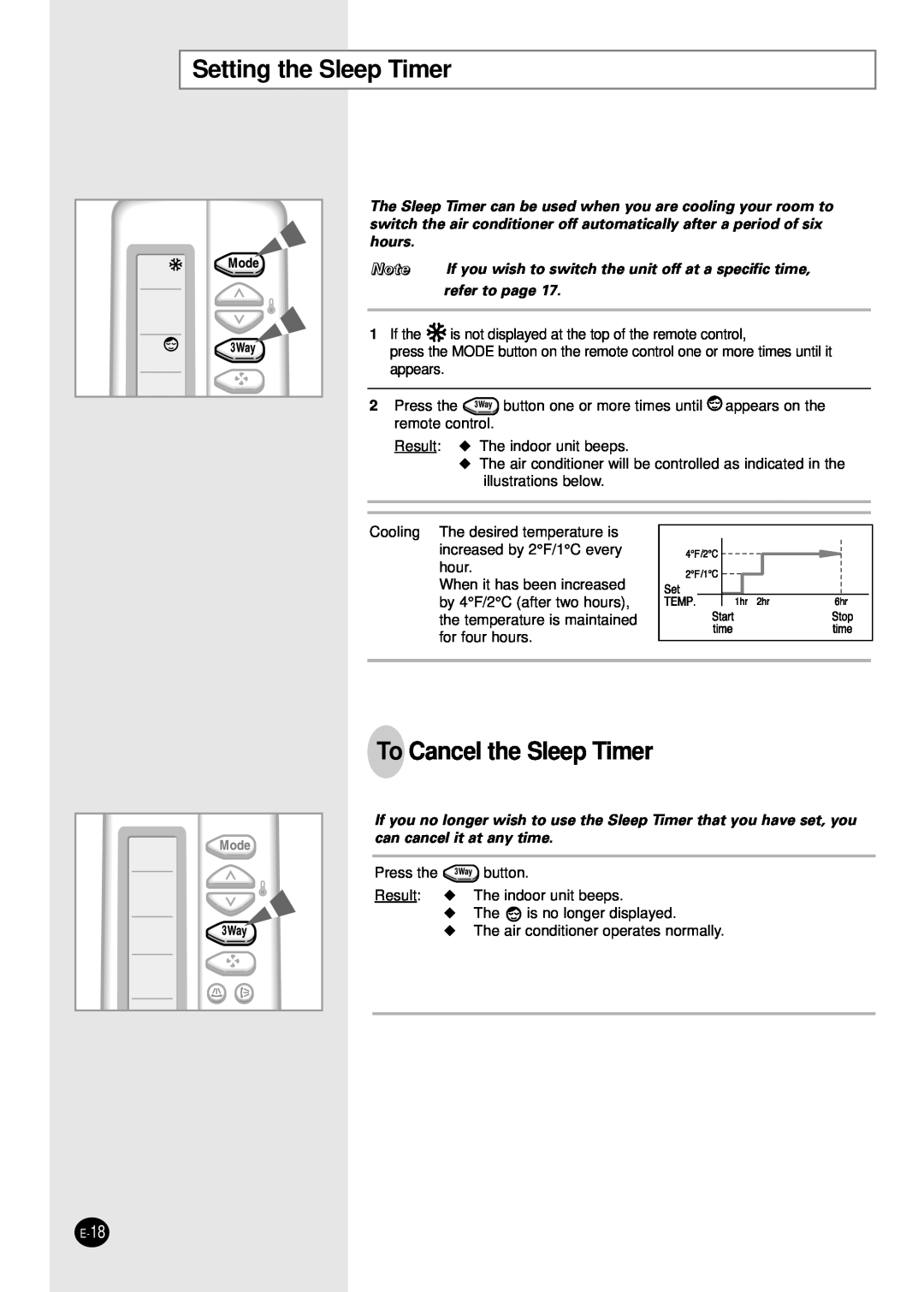 Samsung UPC3240C, APC3240C installation manual Setting the Sleep Timer, To Cancel the Sleep Timer, If the 