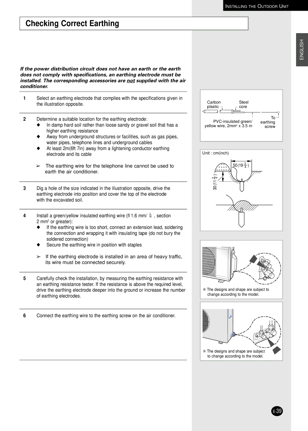 Samsung AS18A5(A6)RC, US12AA(AB)MC, US12A5(A6)MC, US18A5(A6)RC, US18A9(A0)RCD, US09A5(A6)MA Checking Correct Earthing, 50 19 