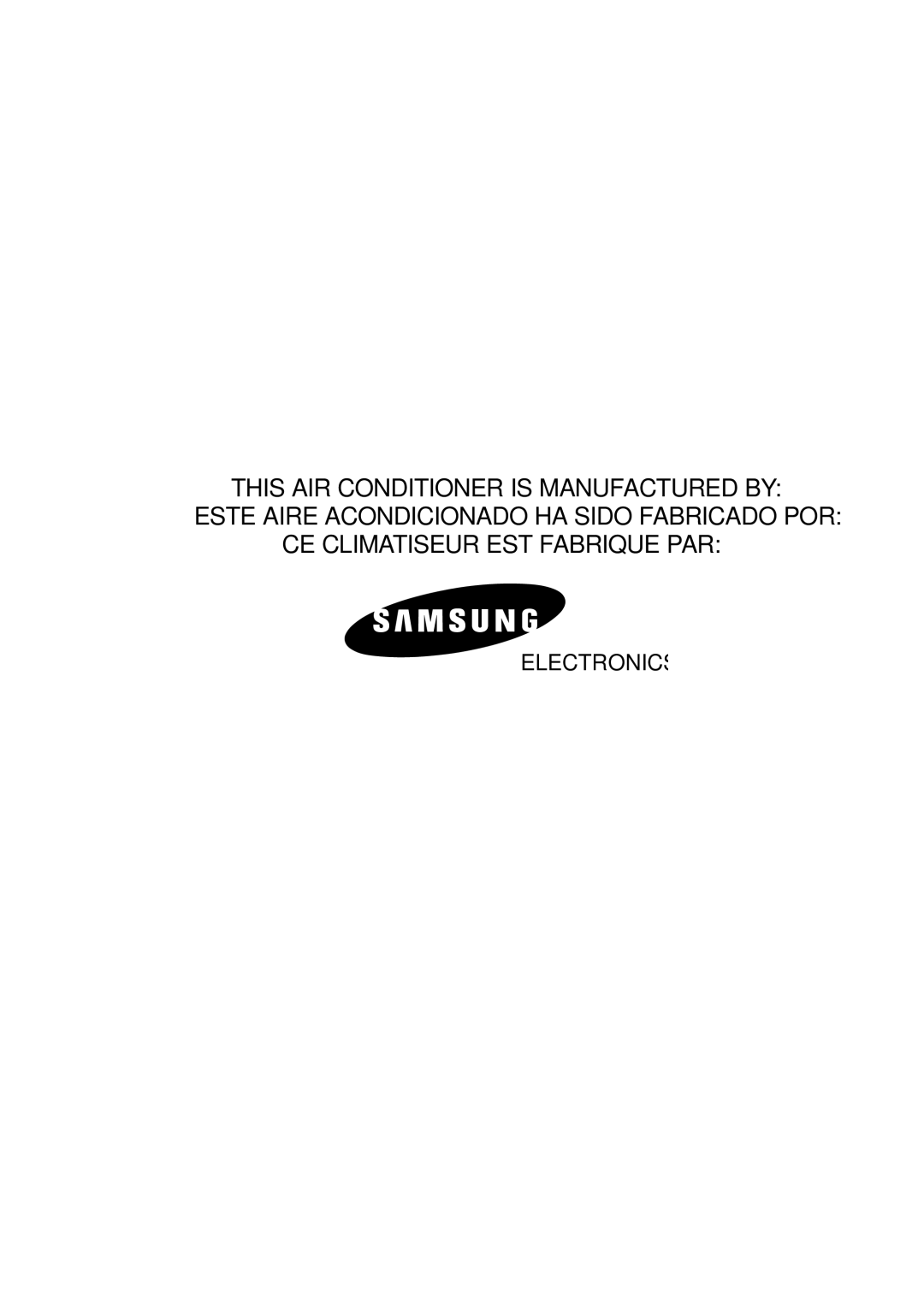 Samsung AS24A1(2)RCD, US24A1(2)RCD, US18A9(0)RCFD, AS18A9(0)RCFD manuel dutilisation Electronics 