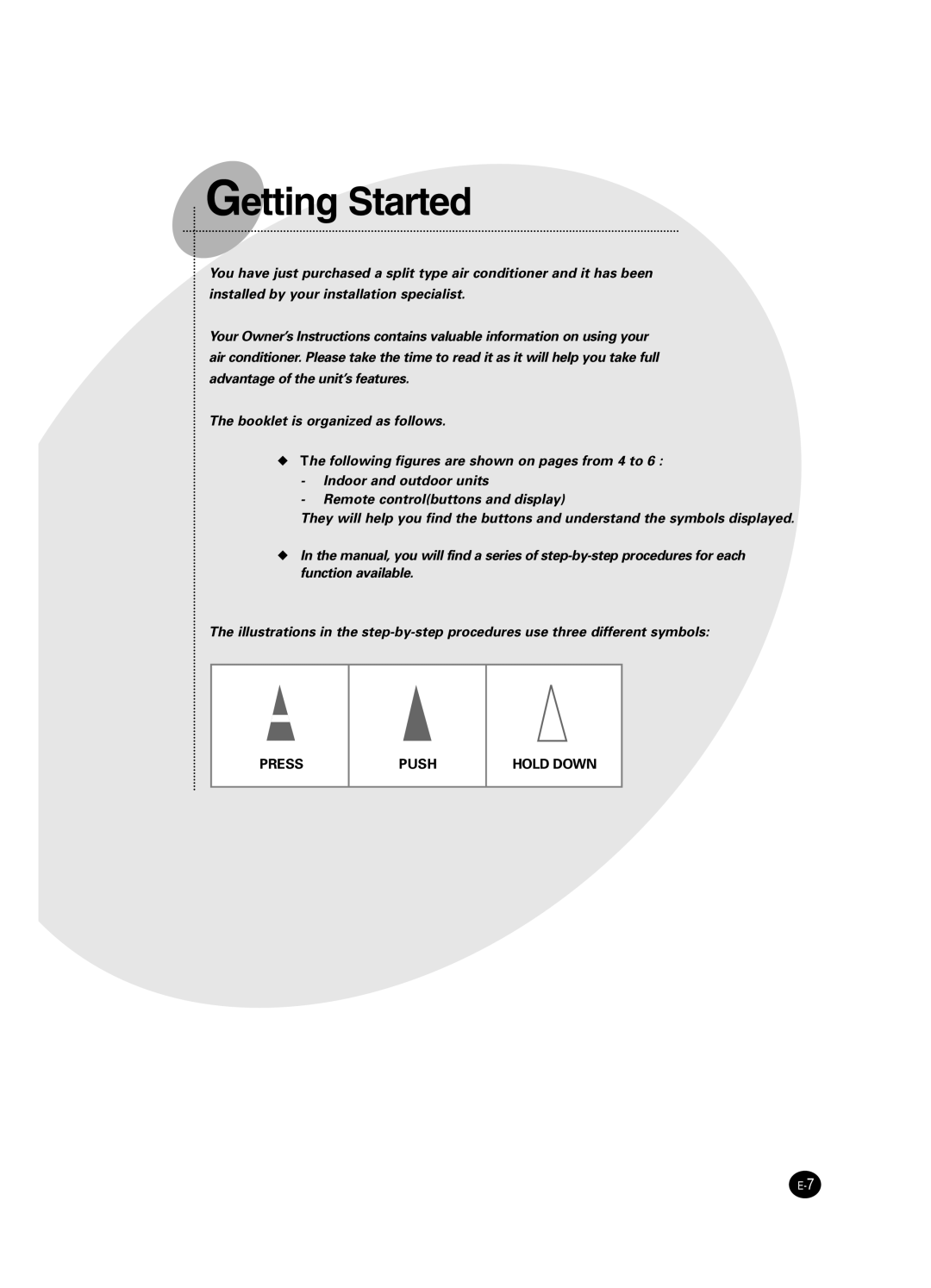 Samsung ASP12SZWD/XSV, USP09WHWD2/XSV, ASK12WZWD/XSV, USK09WHWD2/XSV, USP12SZWD2/XSV, USP12WZWD2/XSV manual Getting Started 