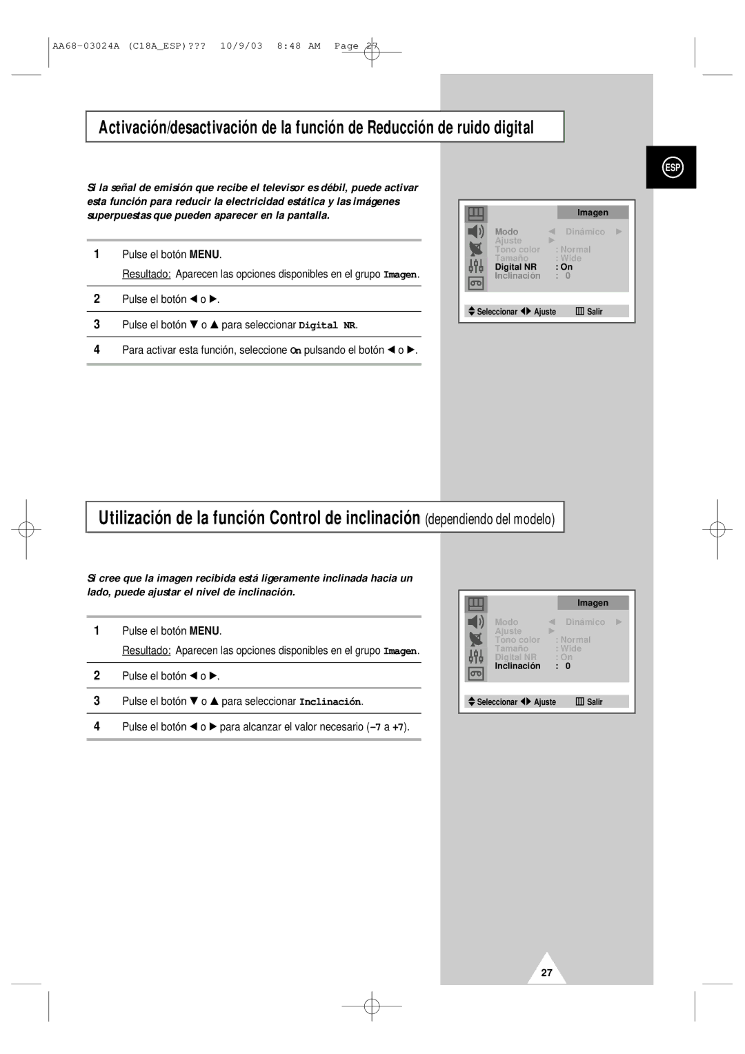 Samsung UW17J11VD5XXEF, UW17J11VD5XXEC manual Imagen 