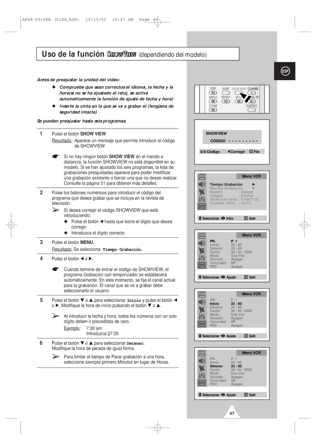 Samsung UW17J11VD5XXEF, UW17J11VD5XXEC manual Uso de la función dependiendo del modelo 