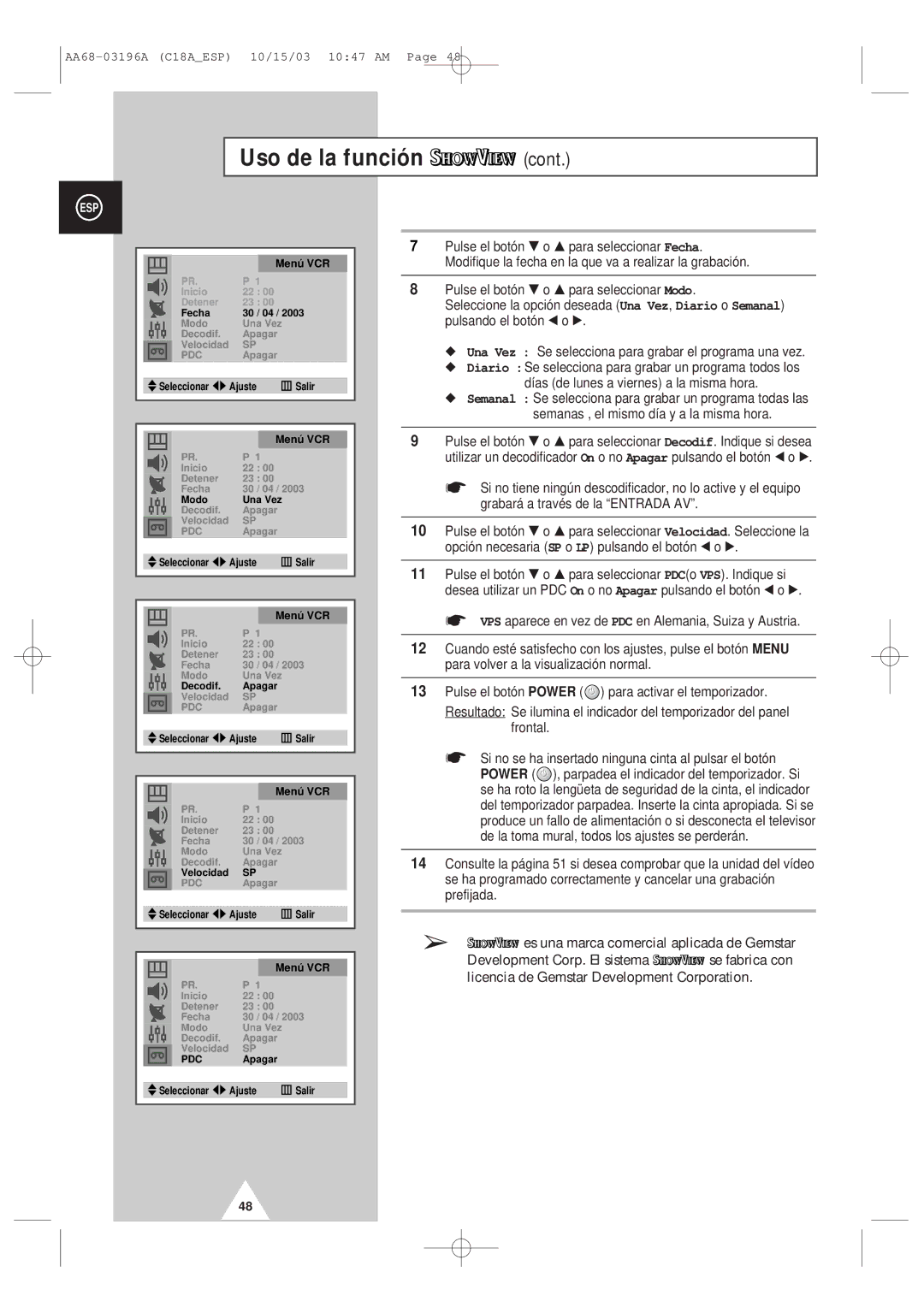 Samsung UW17J11VD5XXEC, UW17J11VD5XXEF manual Uso de la función 