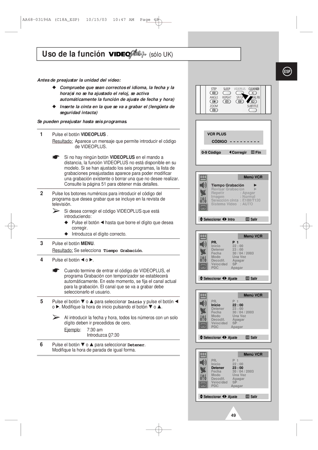 Samsung UW17J11VD5XXEF, UW17J11VD5XXEC manual Sólo UK 