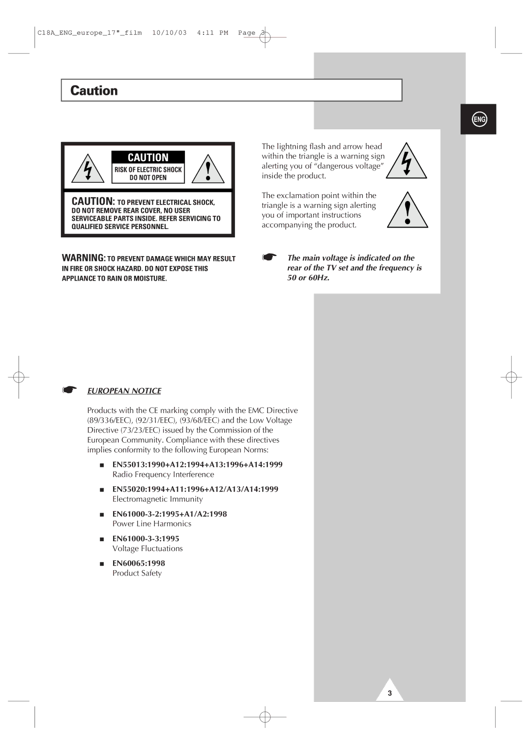 Samsung UW17J11VD5XXEU, UW17J11VD5XXEG, UW17J11VD5XXEC, UW17J11VD5XXEF manual European Notice 