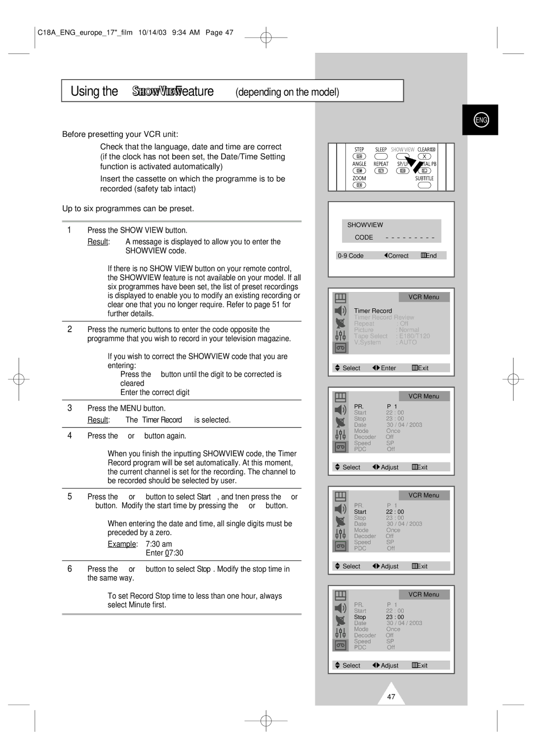 Samsung UW17J11VD5XXEU, UW17J11VD5XXEG, UW17J11VD5XXEC, UW17J11VD5XXEF manual Using the Feature depending on the model 