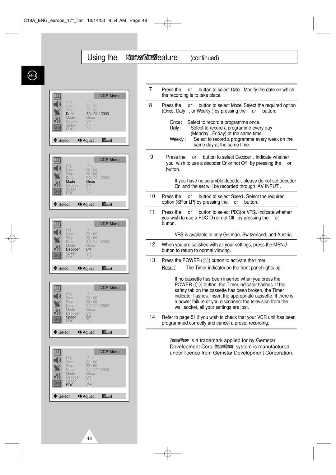 Samsung UW17J11VD5XXEG, UW17J11VD5XXEC, UW17J11VD5XXEF, UW17J11VD5XXEU manual Using the Feature 