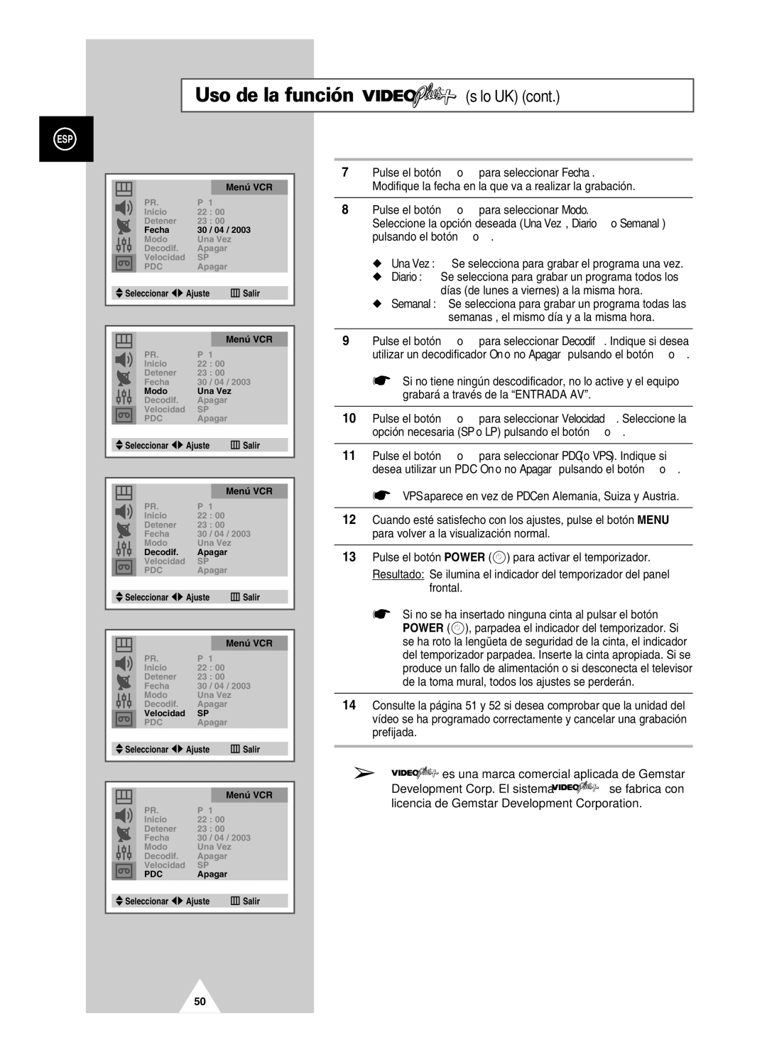 Samsung UW21J10VD5XXEF, UW21J10VD5XXEC, UW28J10VD5XXEC manual Uso de la función 