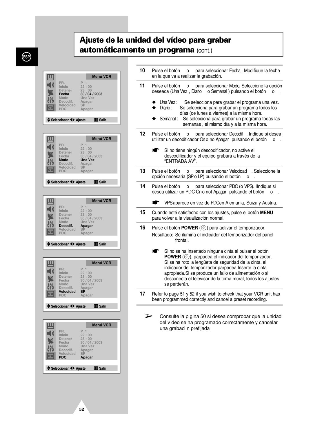 Samsung UW28J10VD5XXEC, UW21J10VD5XXEC, UW21J10VD5XXEF manual Entrada AV 