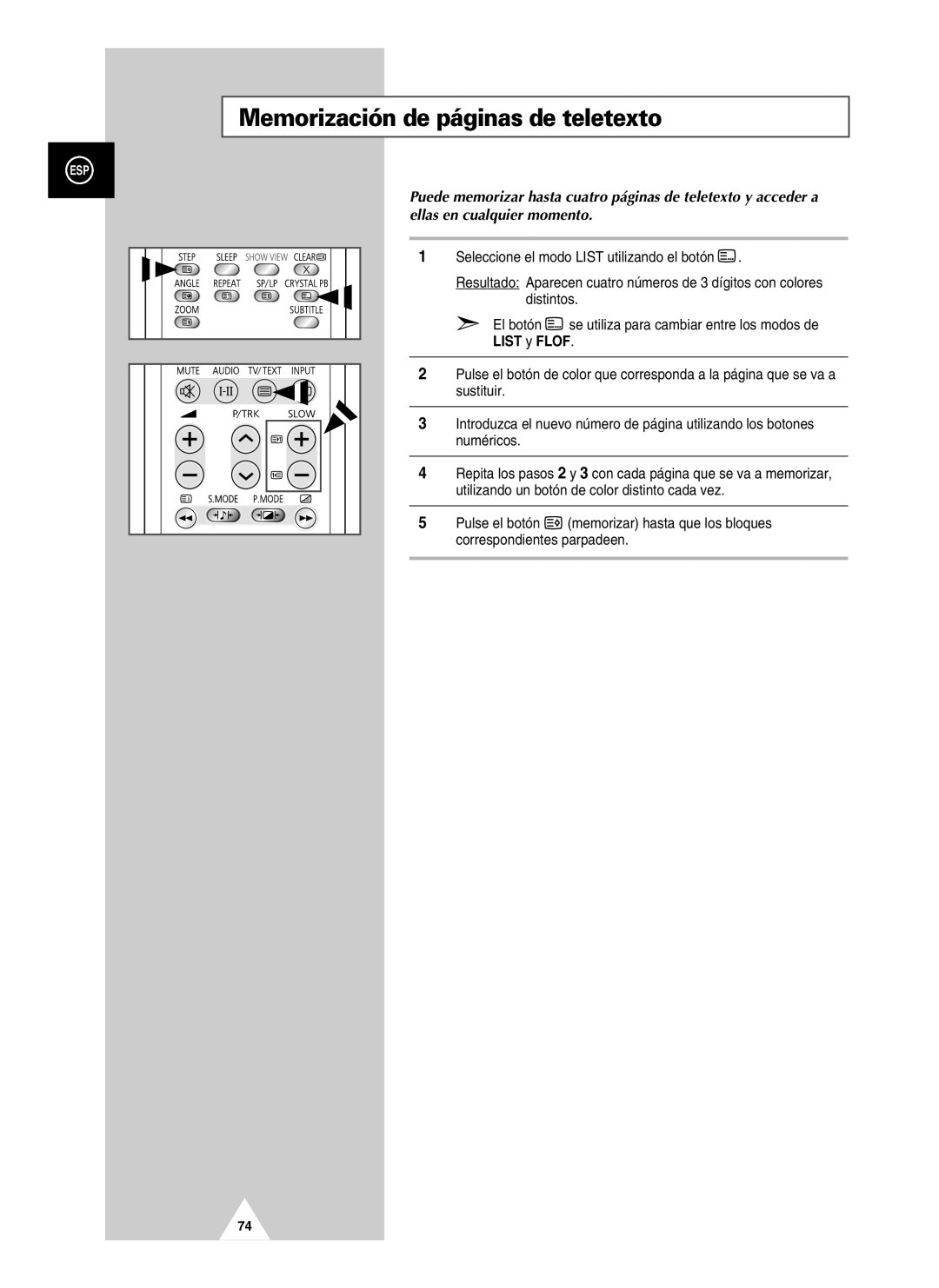 Samsung UW21J10VD5XXEF, UW21J10VD5XXEC, UW28J10VD5XXEC manual Memorización de páginas de teletexto 