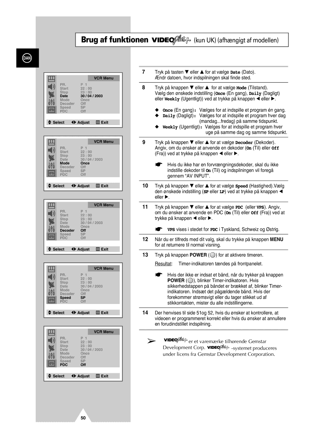 Samsung UW21J10VD5XXEC, UW28J10VD5XXEC manual Kun UK afhængigt af modellen 