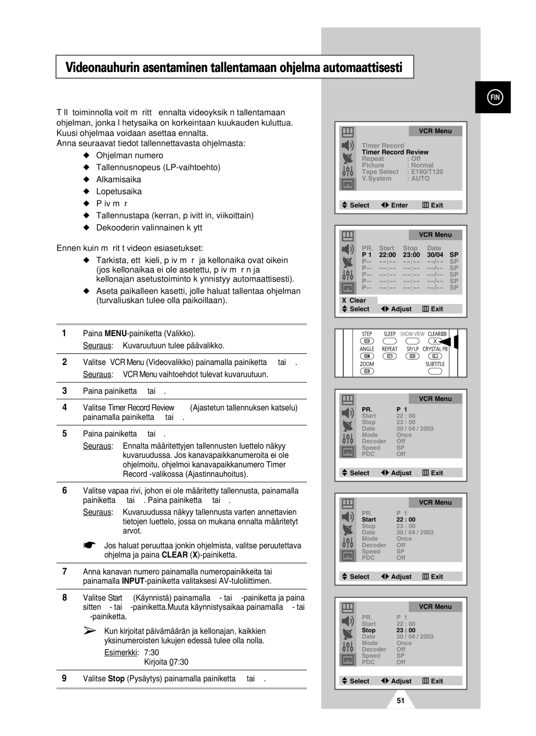 Samsung UW28J10VD5XXEC, UW21J10VD5XXEC manual Valitse Stop Pysäytys painamalla painiketta † tai … 