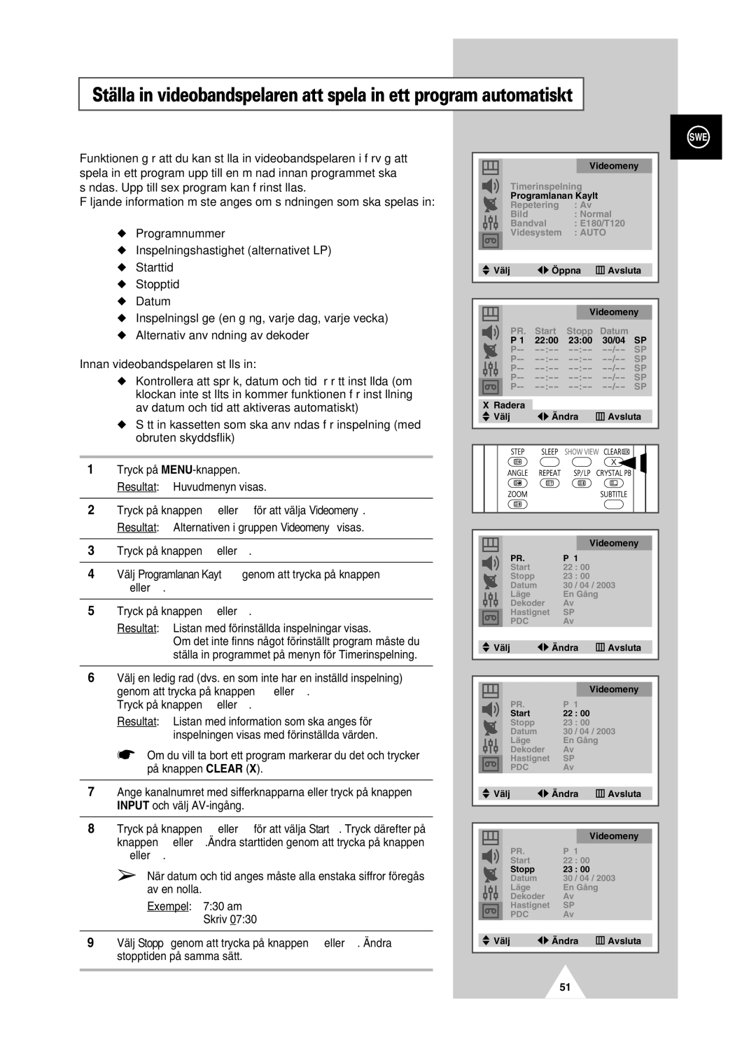 Samsung UW28J10VD5XXEC, UW21J10VD5XXEC manual Radera 