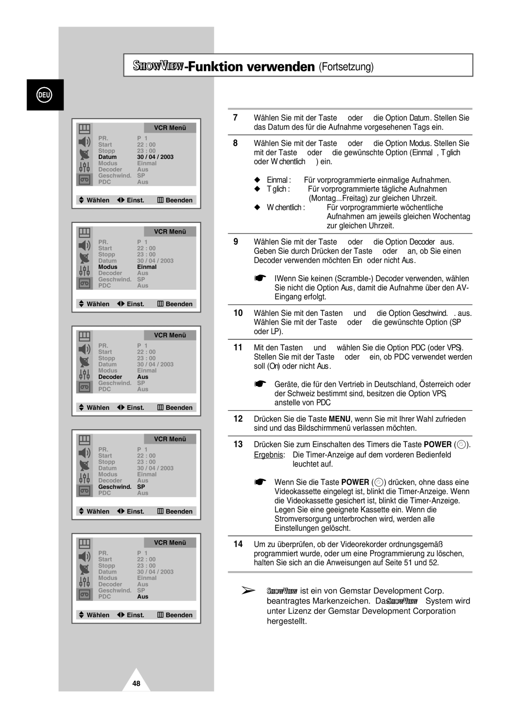 Samsung UW28J10VD5XXEG, UW21J10VD5XXEG, UW21J10VD5XXEC, UW28J10VD5XXEC manual Funktion verwenden Fortsetzung, Leuchtet auf 