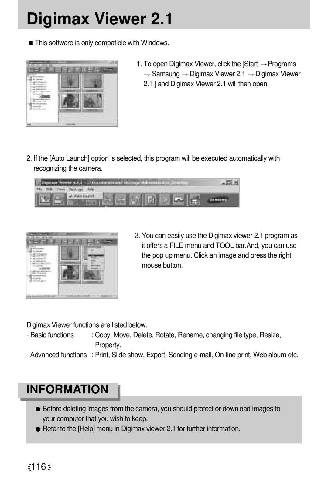 Samsung V50 user manual Digimax Viewer, Property 