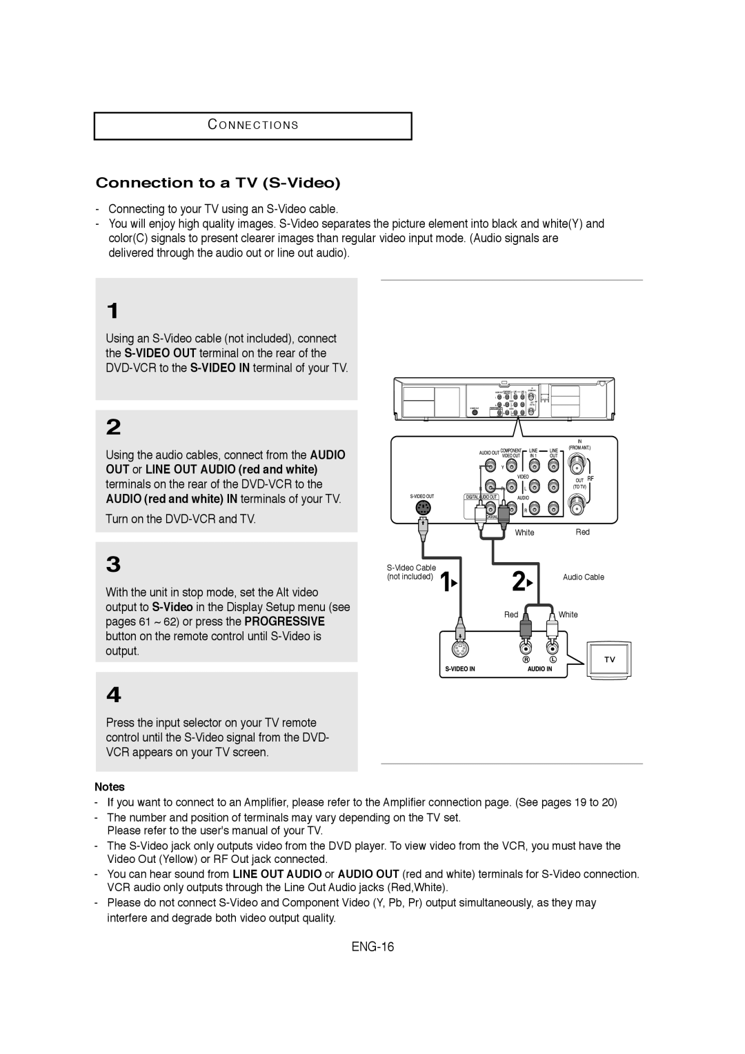 Samsung V6700-XAC, AK68-01304A, 20070205090323359 instruction manual Connection to a TV S-Video, ENG-16 