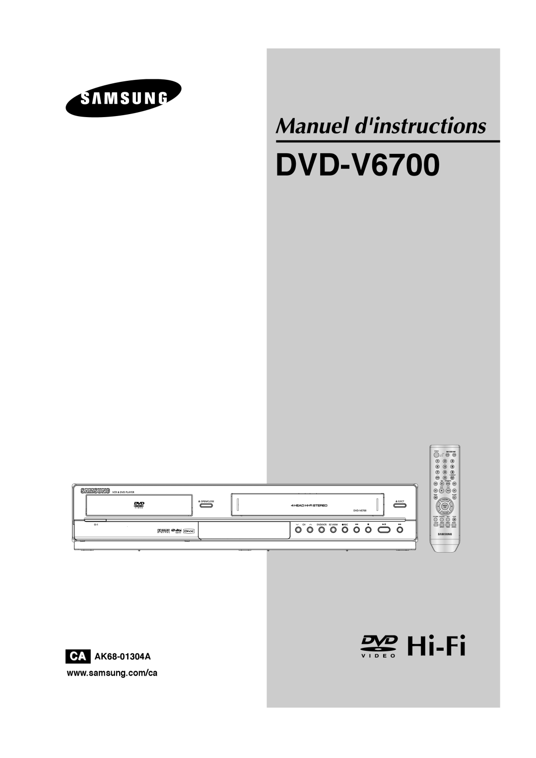 Samsung AK68-01304A, V6700-XAC, 20070205090323359 instruction manual Manuel dinstructions 