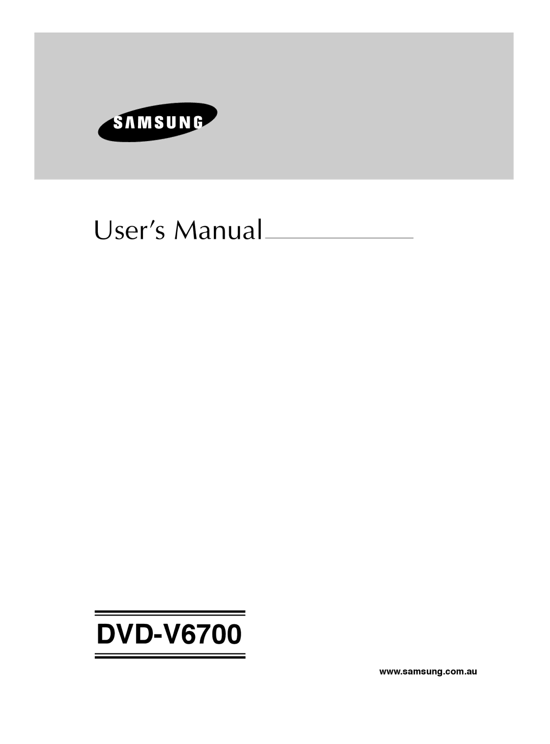 Samsung user manual DVD-V6700 