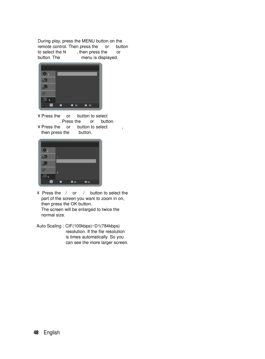 Samsung V6700 user manual DVD Function Title Menu Disc Menu DVD Info Zoom 