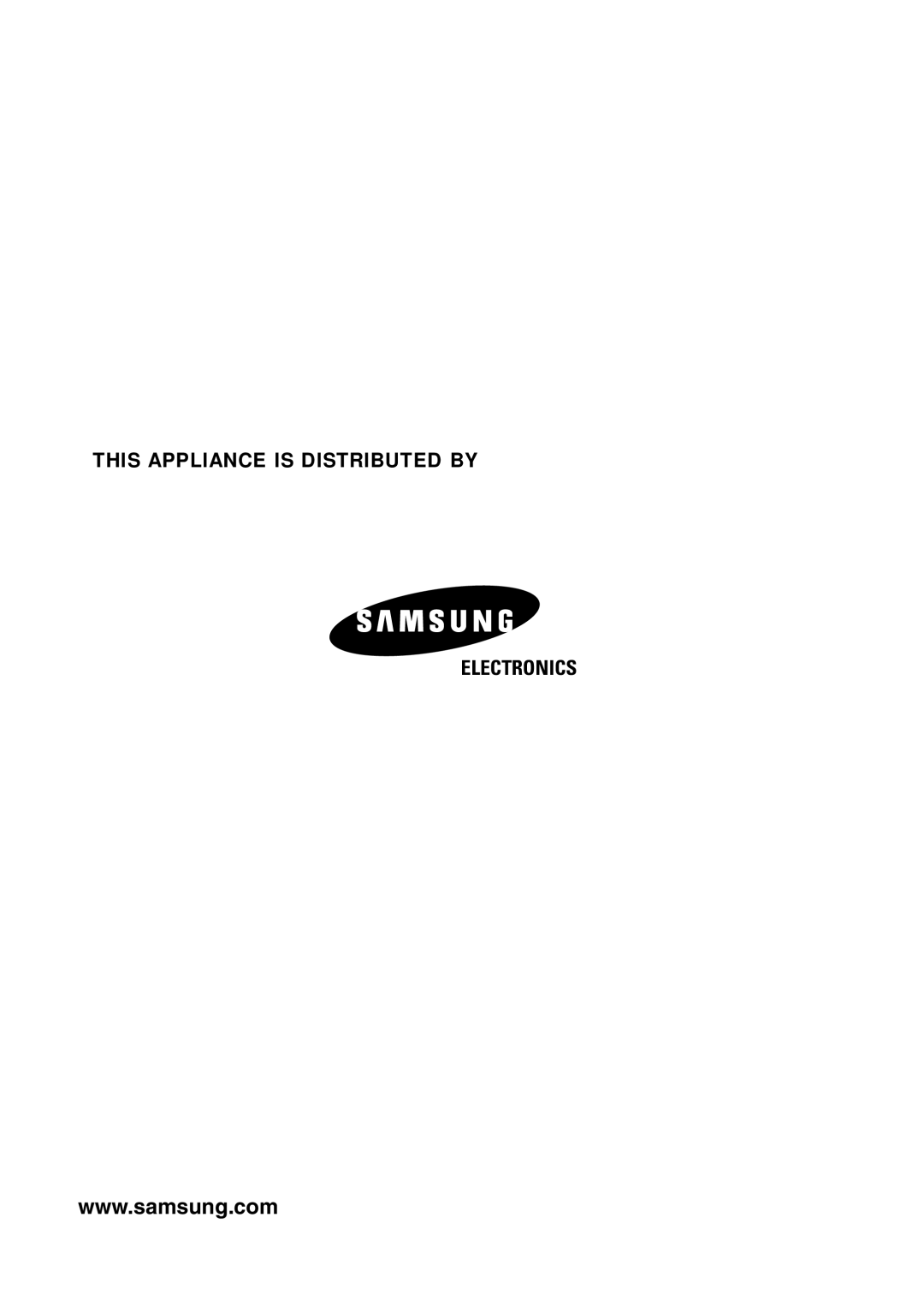 Samsung V7000K, V6500K user manual This Appliance Is Distributed By Electronics 