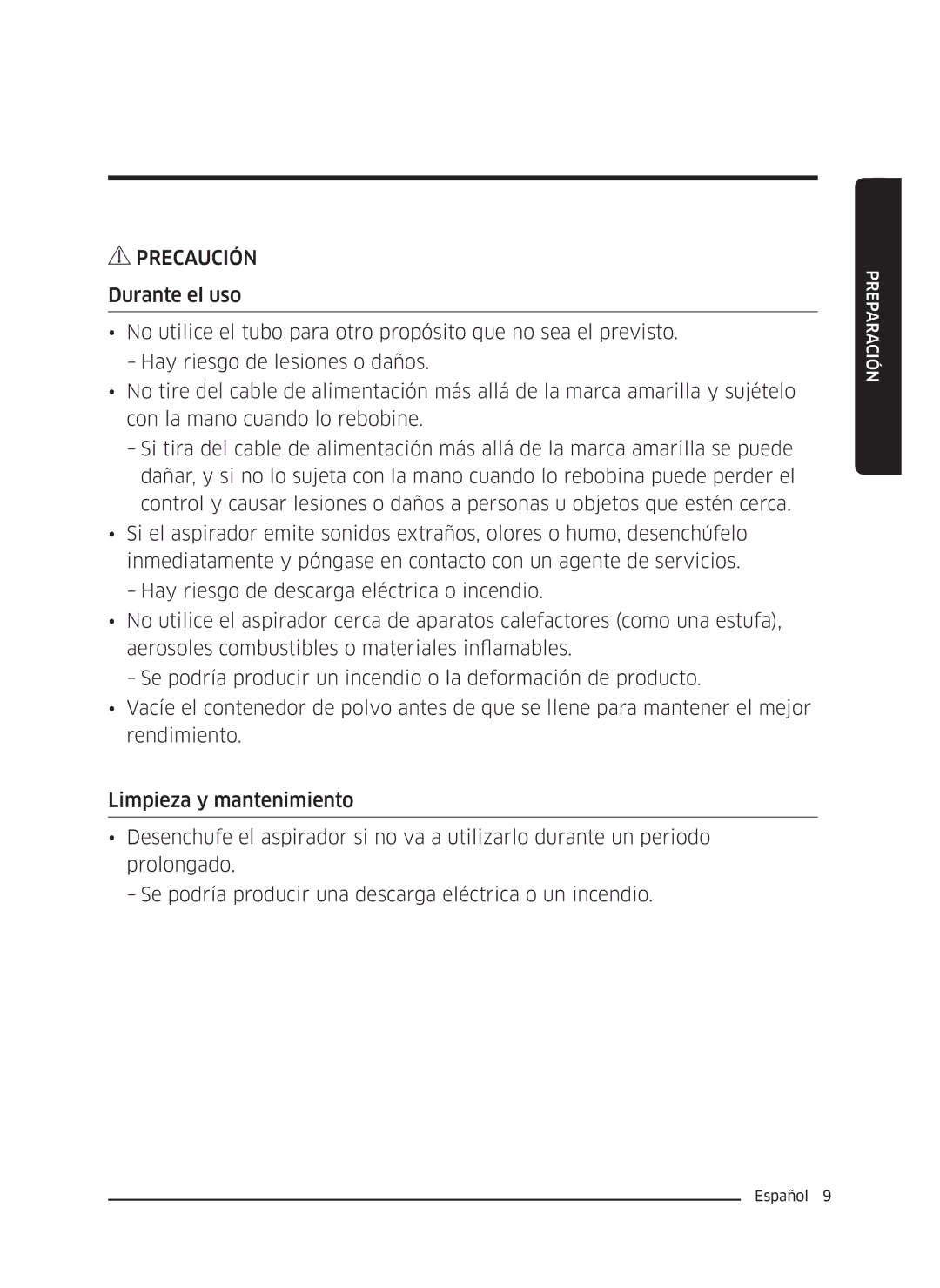 Samsung VC04K71G0HC/ET, VC05K71F0HB/ET manual Precaución 