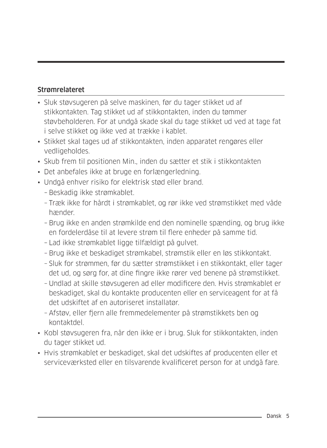 Samsung VC05M25E0WB/EE manual Indledning 