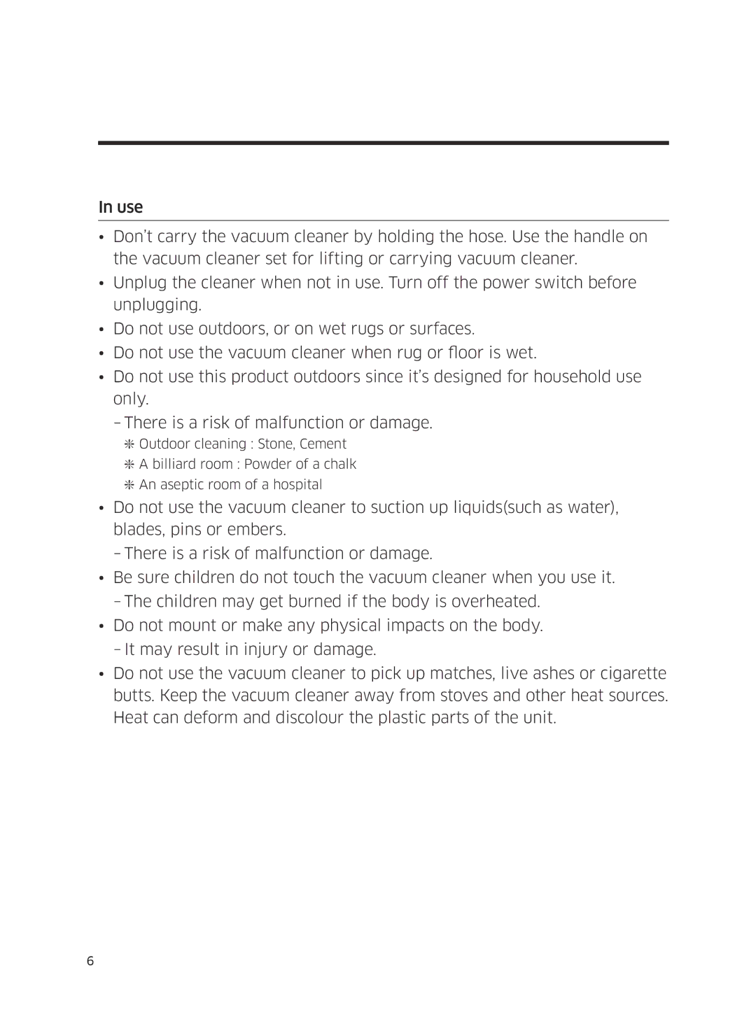 Samsung VC05M25E0WB/EE manual Preparation 