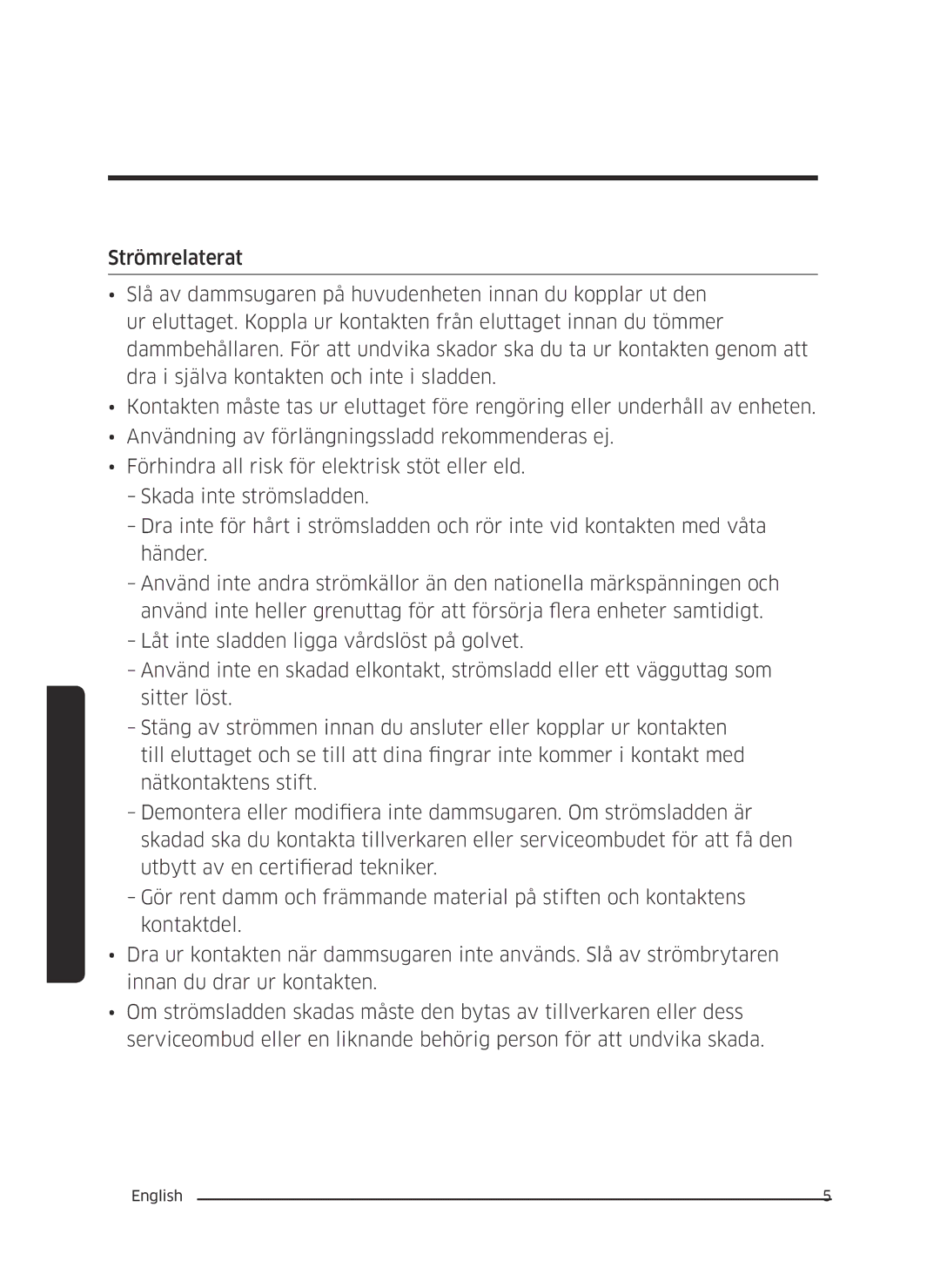 Samsung VC05M3110VB/EE manual Förberedelse 