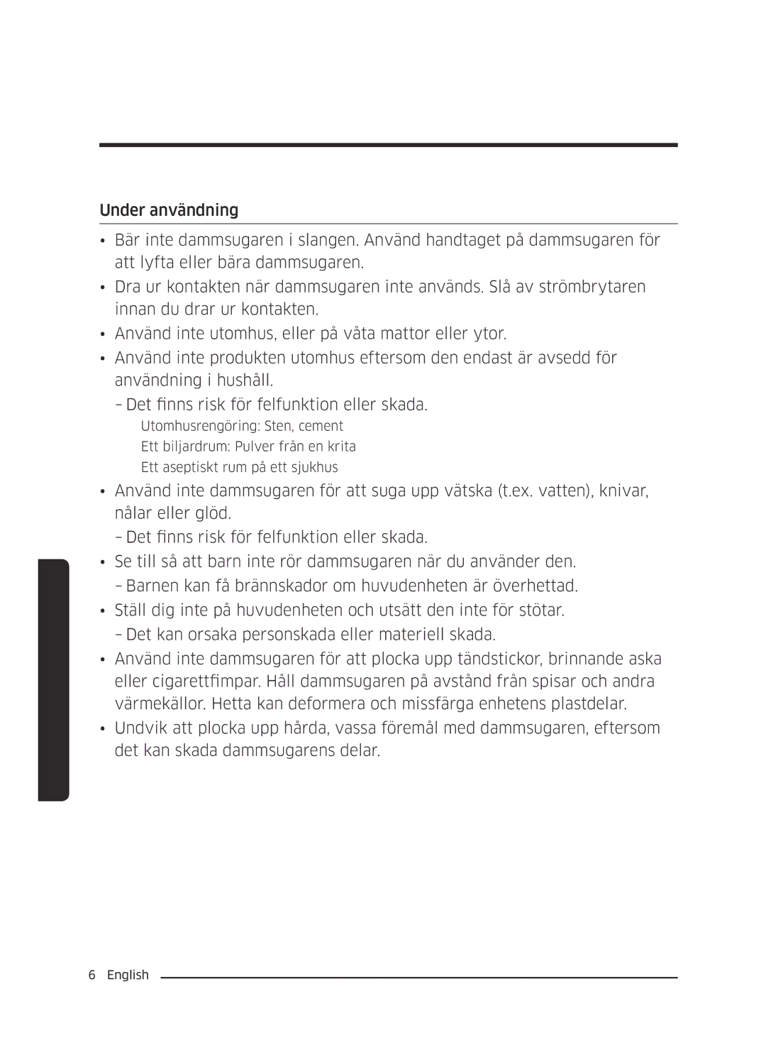 Samsung VC05M3110VB/EE manual Förberedelse 