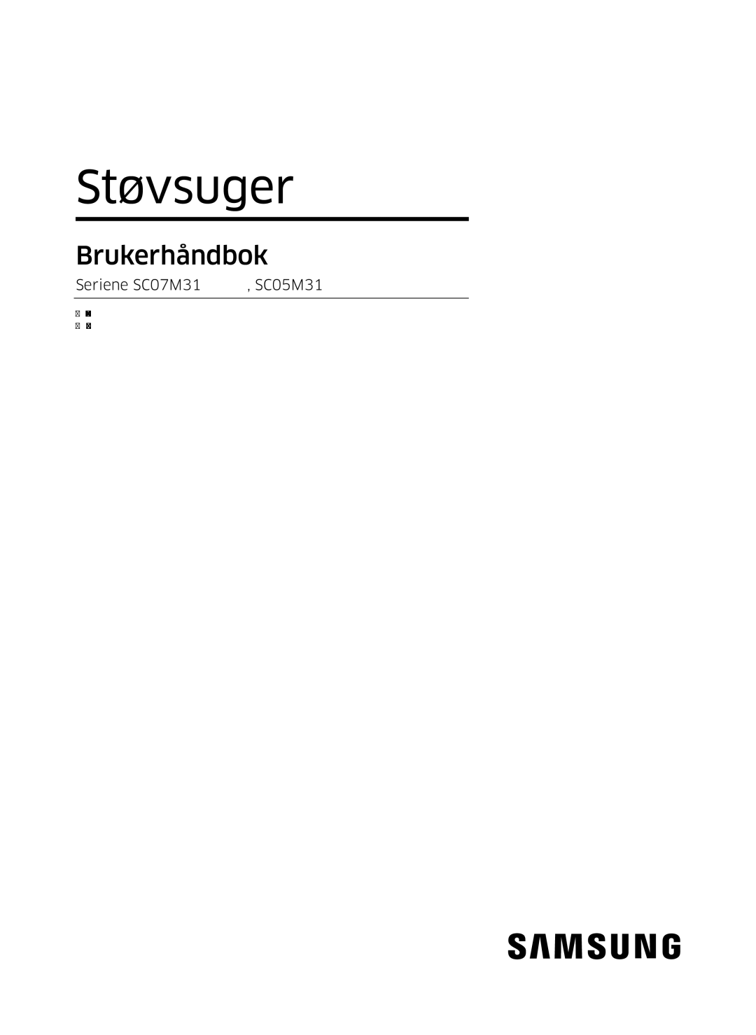 Samsung VC05M3110VB/EE manual Brukerhåndbok 