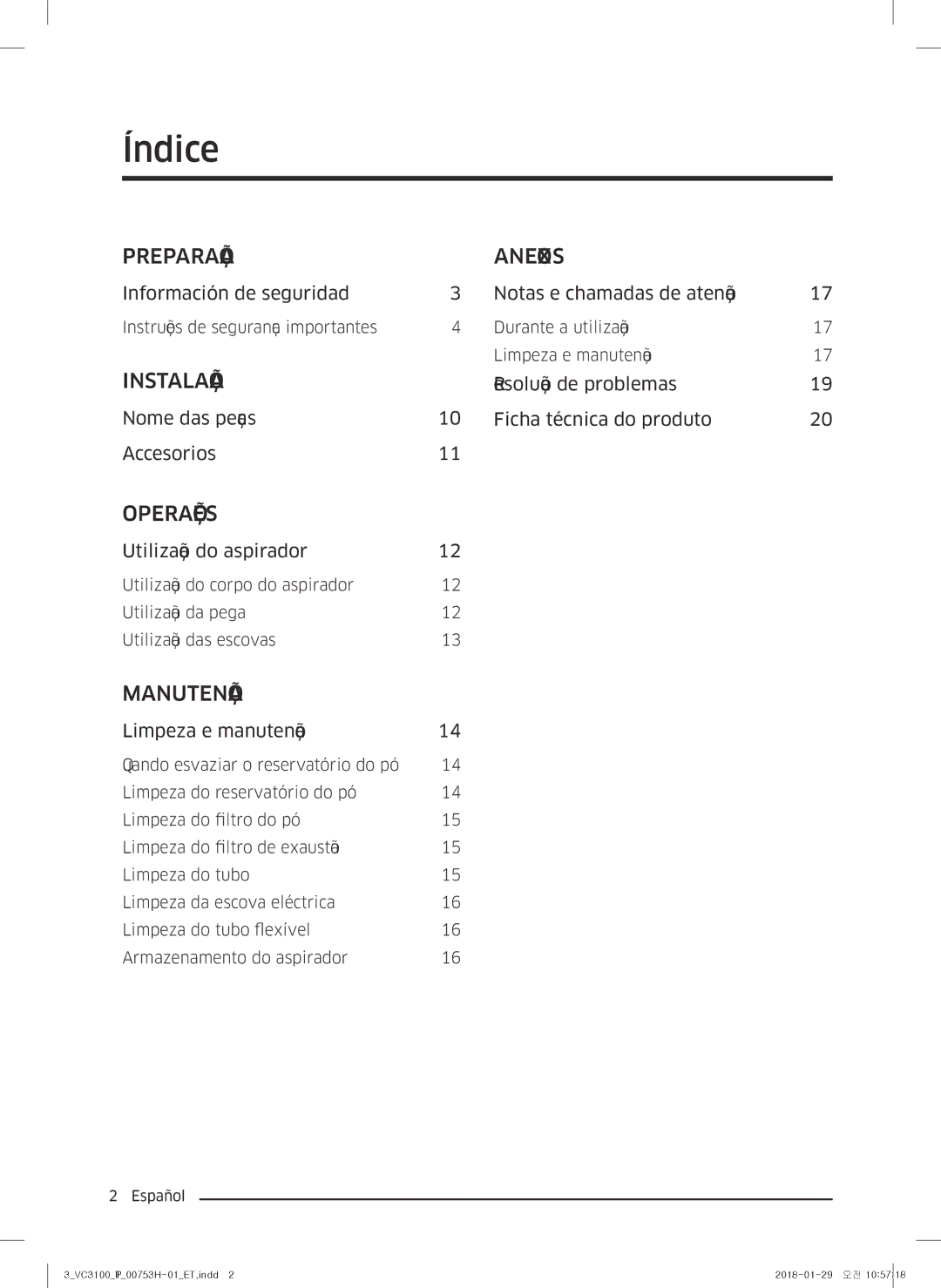 Samsung VC05M31C0HG/ET manual Instalação 