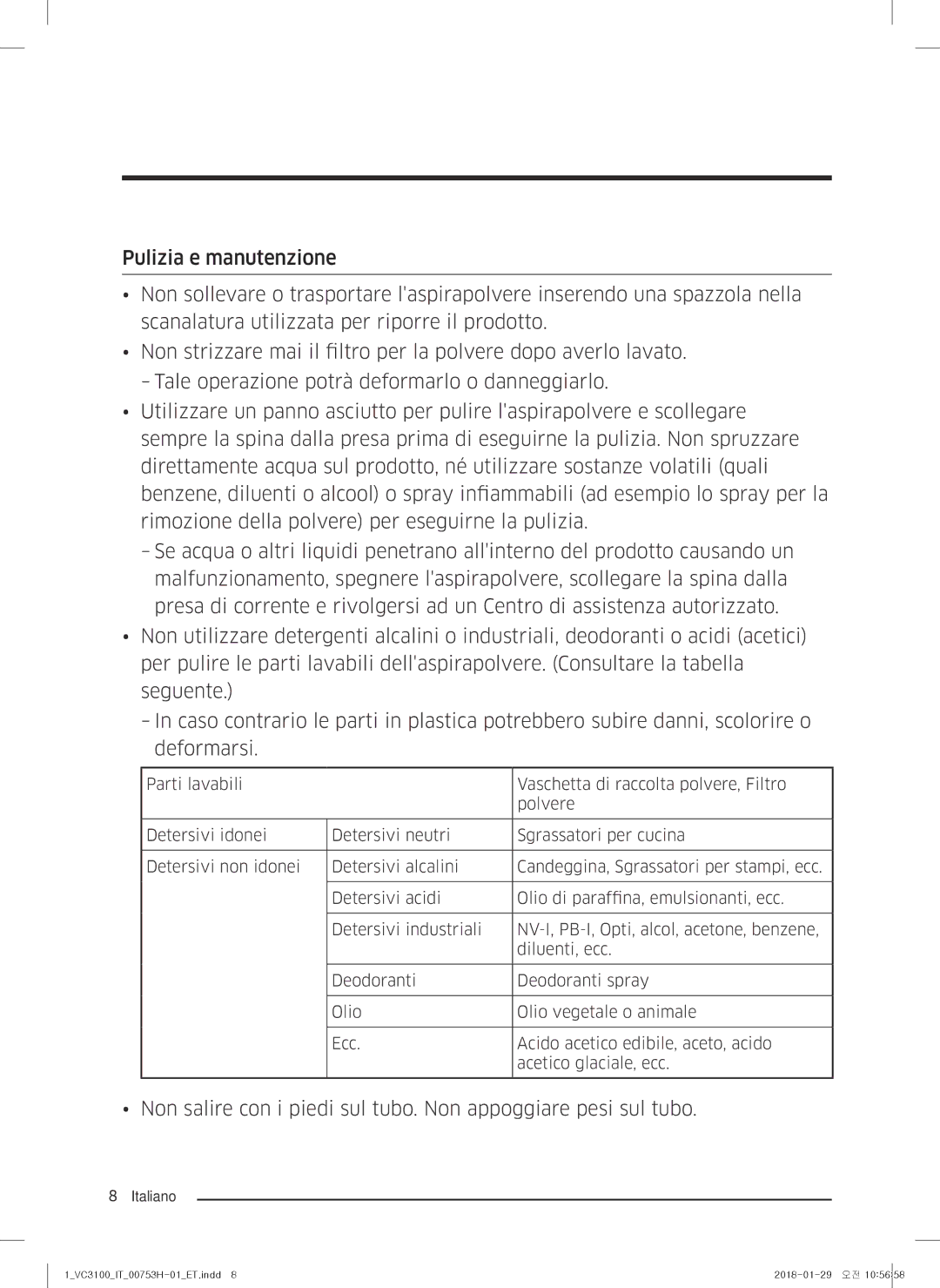 Samsung VC05M31C0HG/ET manual Preparazione 