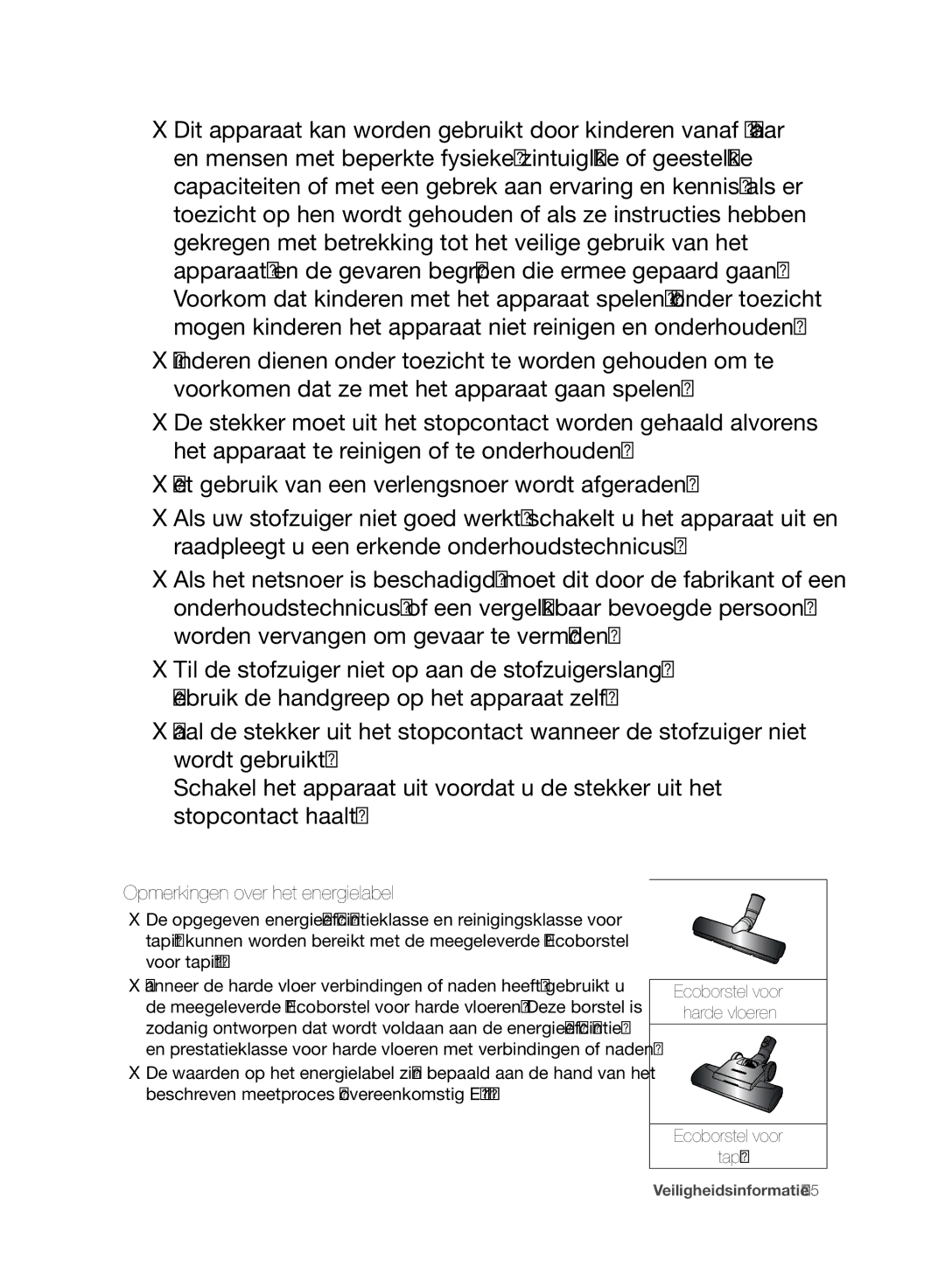 Samsung VC06H70F0HD/GE, VC06H70F0HD/ET, VC06H70F0HD/SB, VC06H70F0HD/EN manual Opmerkingen over het energielabel 