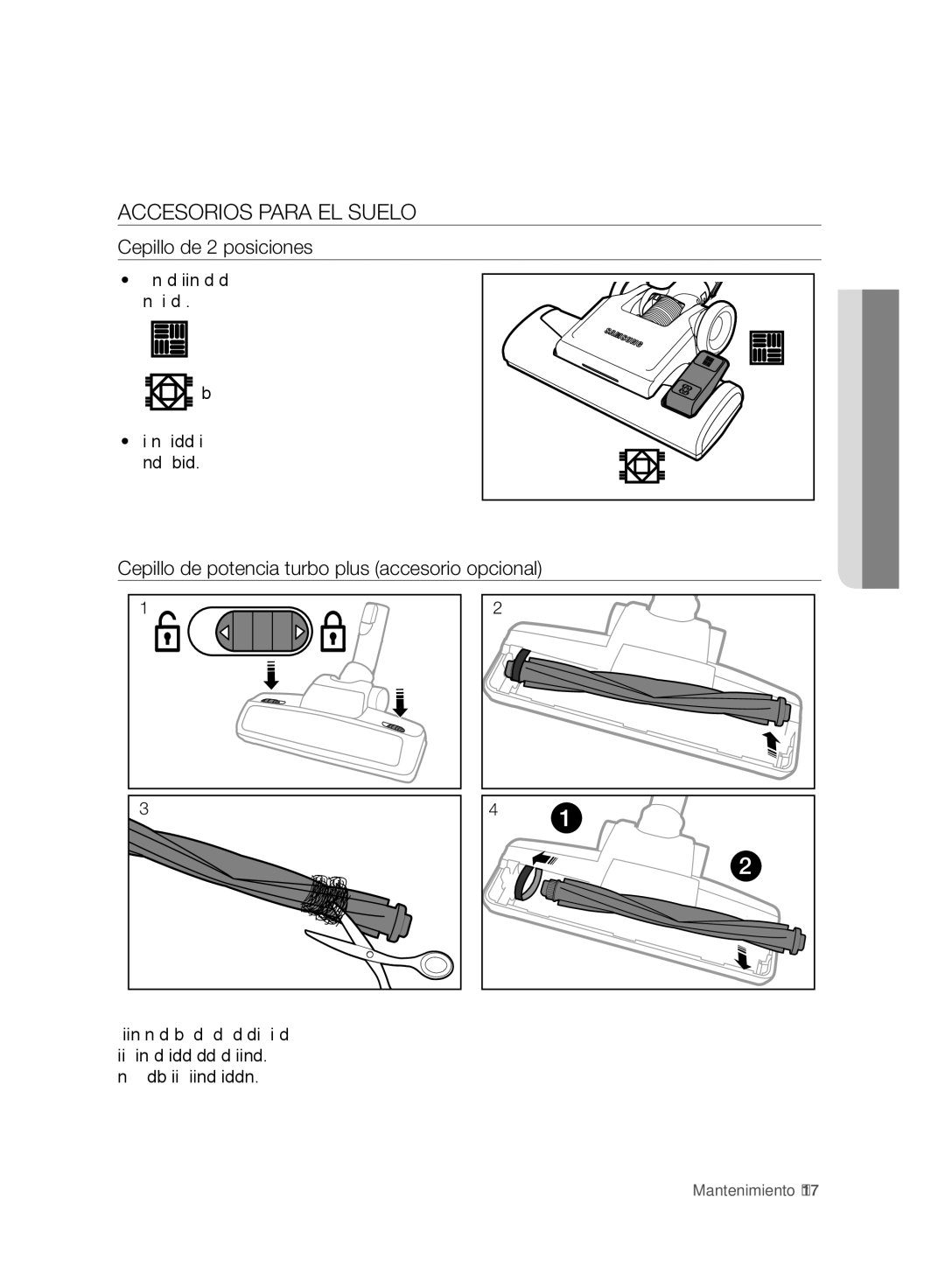 Samsung VC06H70F0HD/ET manual Accesorios Para EL Suelo, Cepillo de 2 posiciones 