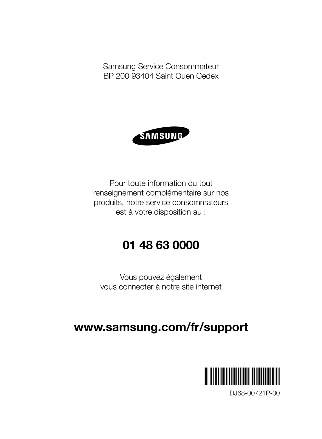 Samsung VC06H70F1HC/EF manual DJ68-00721P-00 