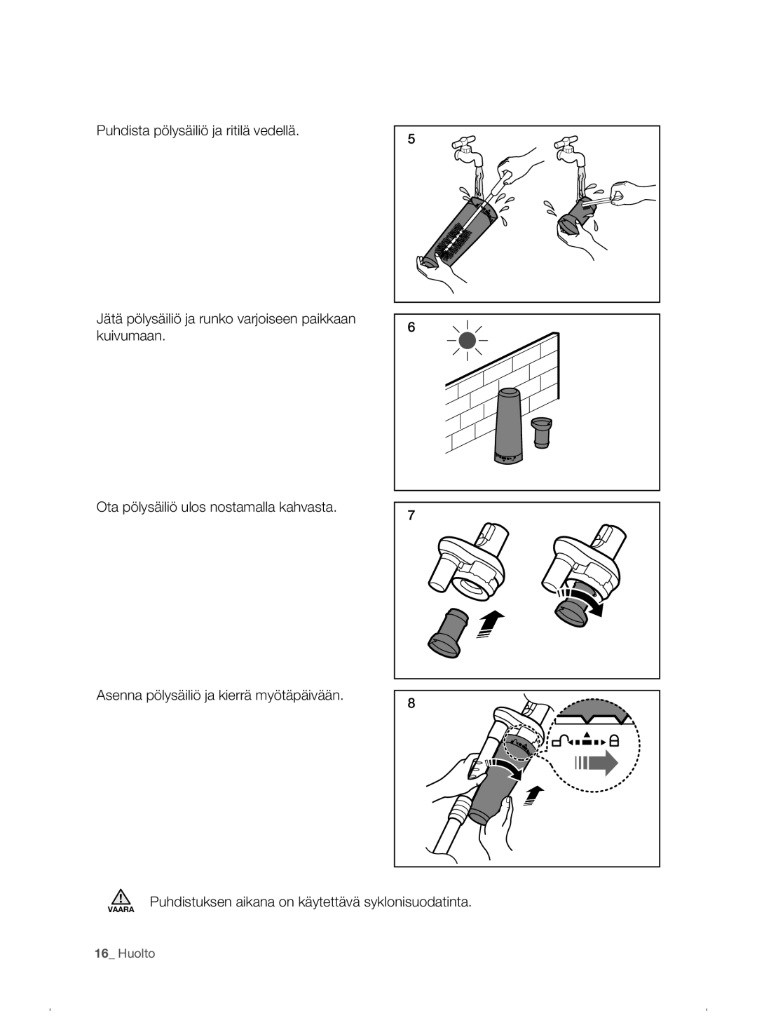 Samsung VC07F30WNHR/EE manual Vaara 