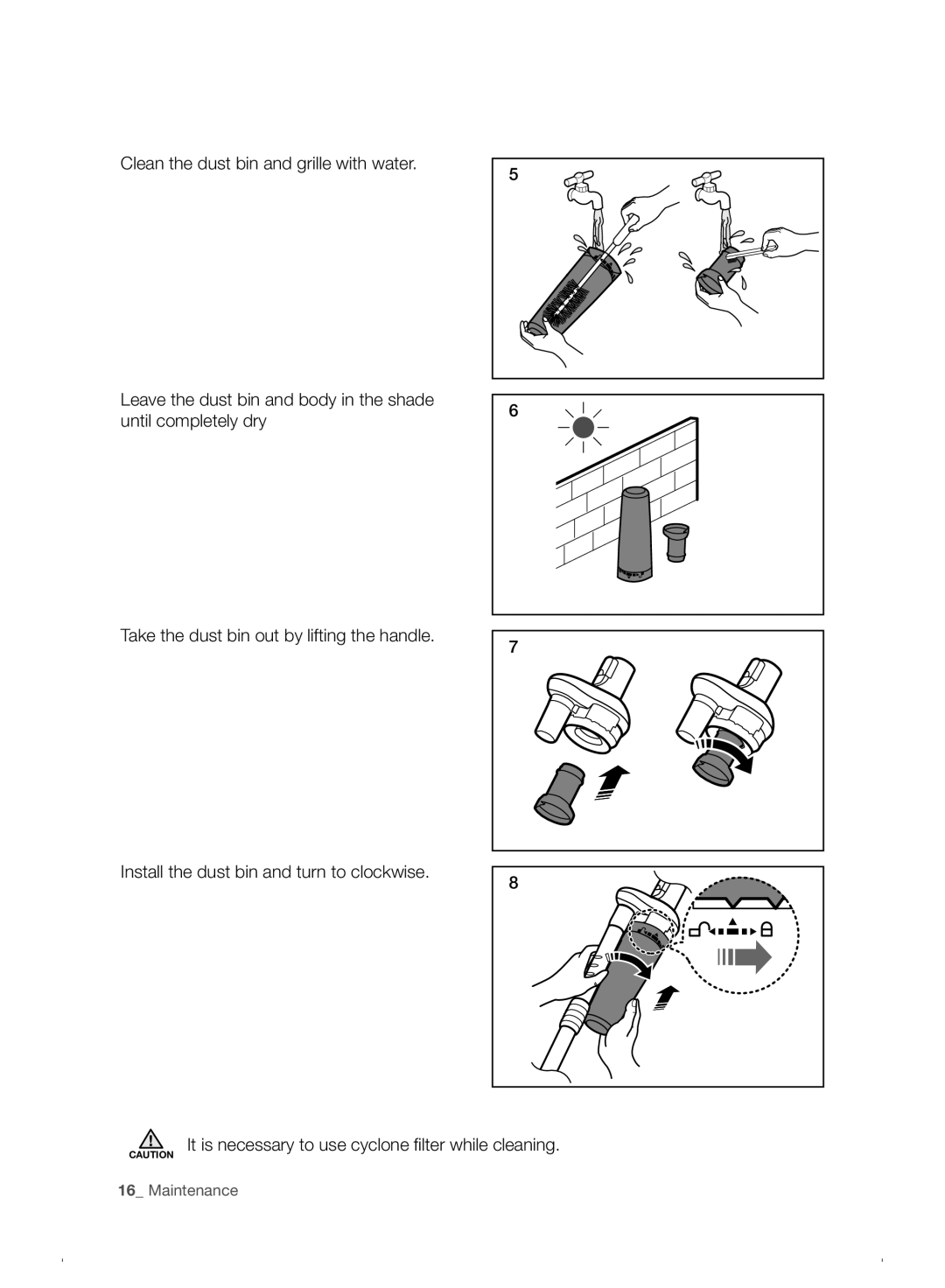 Samsung VC07F30WNHR/EE manual Maintenance 