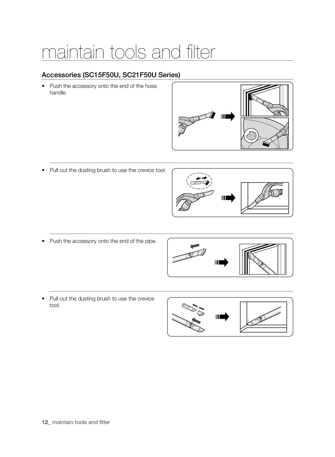 Samsung VC07F50VNVR/EE, VC07F50VN3Y/EE, VC07F50HU1U/EE, VC21F50VNAR/EE, VC21F50HUDU/EE Accessories SC15F50U, SC21F50U Series 