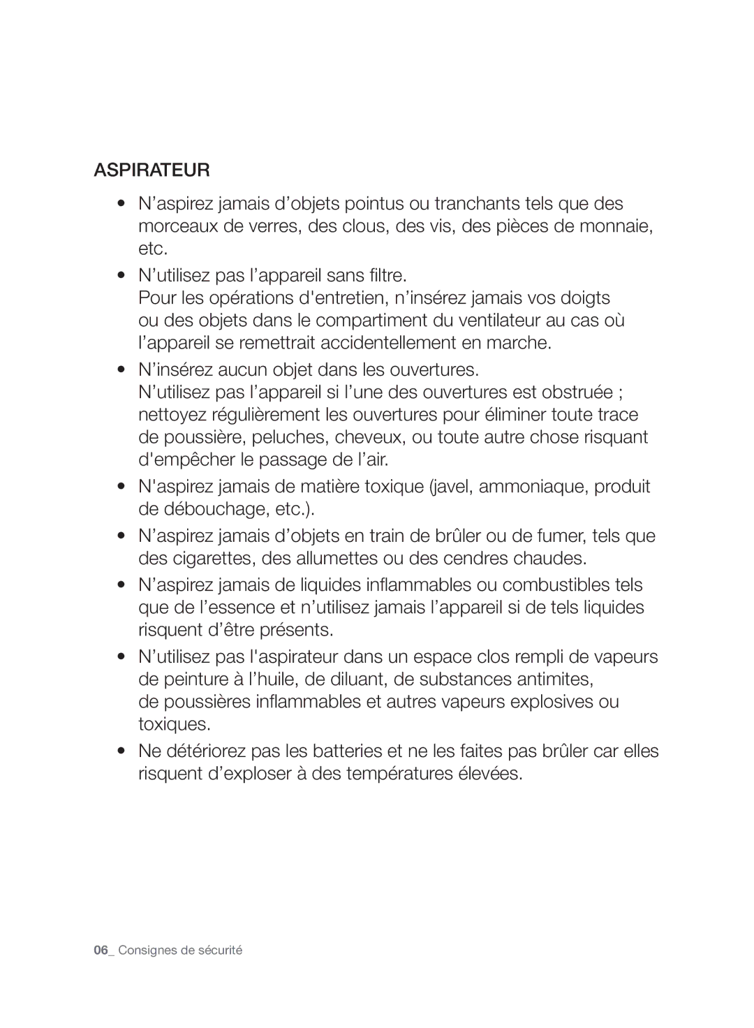 Samsung VC07H8150HQ/EF manual Aspirateur 