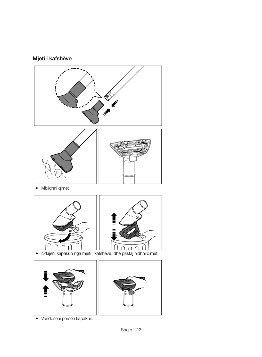 Samsung VC07H8150HQ/GE manual Mjeti i kafshëve 