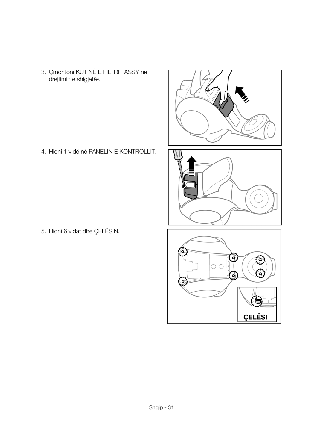 Samsung VC07H8150HQ/GE manual Çelësi 