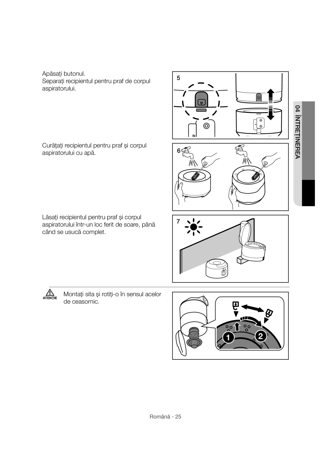 Samsung VC07H8150HQ/GE manual De ceasornic 