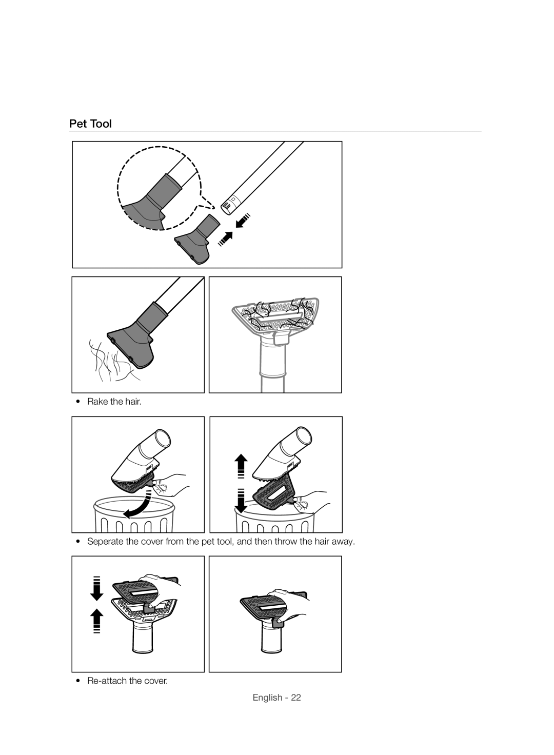 Samsung VC07H8150HQ/GE manual Pet Tool 