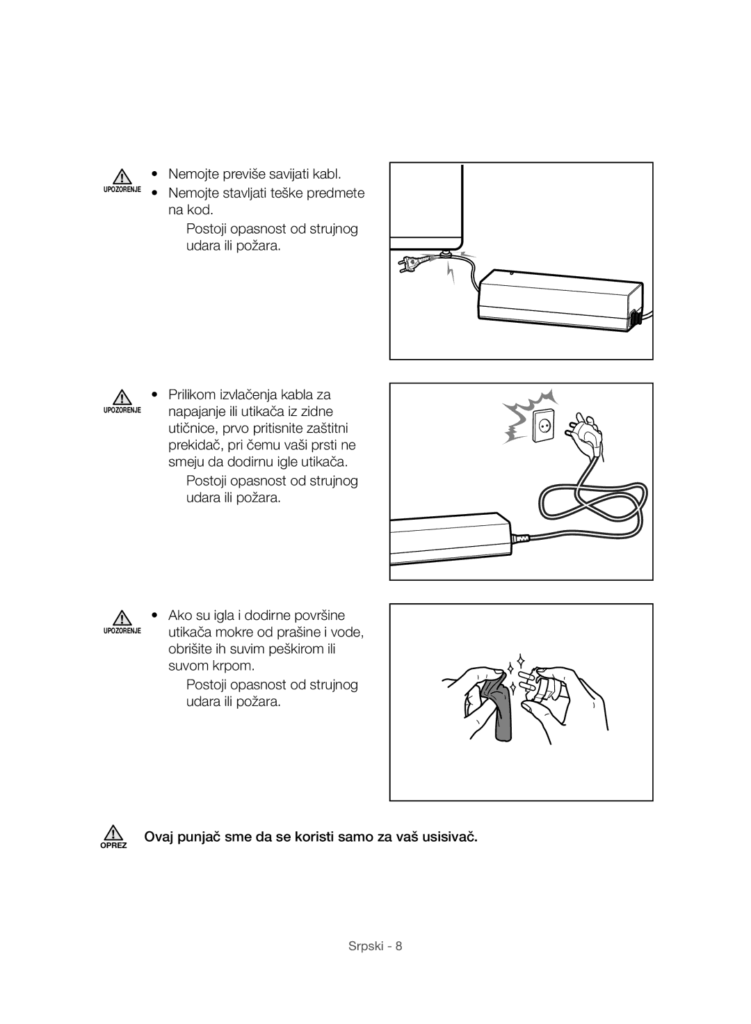 Samsung VC07H8150HQ/GE manual Upozorenje 