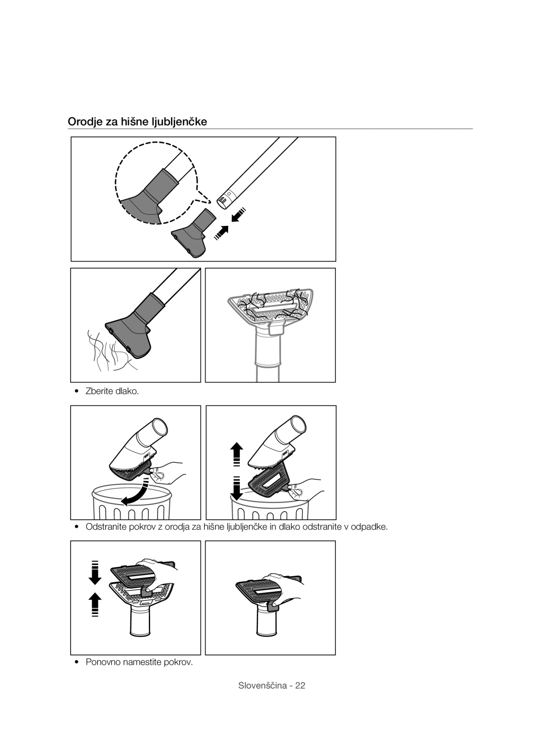 Samsung VC07H8150HQ/GE manual Orodje za hišne ljubljenčke 