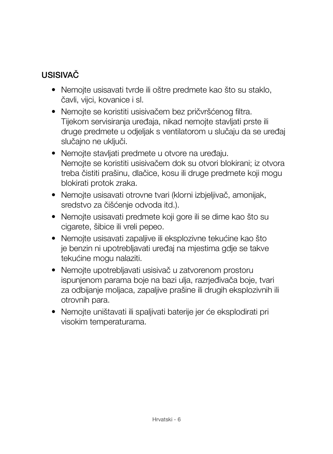 Samsung VC07H8150HQ/GE manual Usisivač 