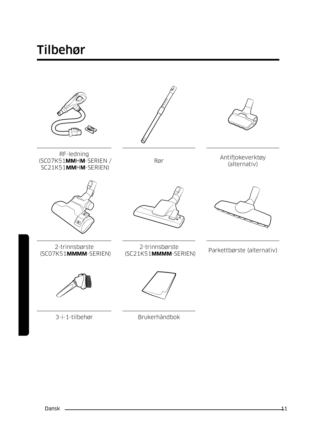 Samsung VC07K51E0VB/EE manual RF-ledningAntiflokeverktøy SC07K51H-SERIEN /Røralternativ 